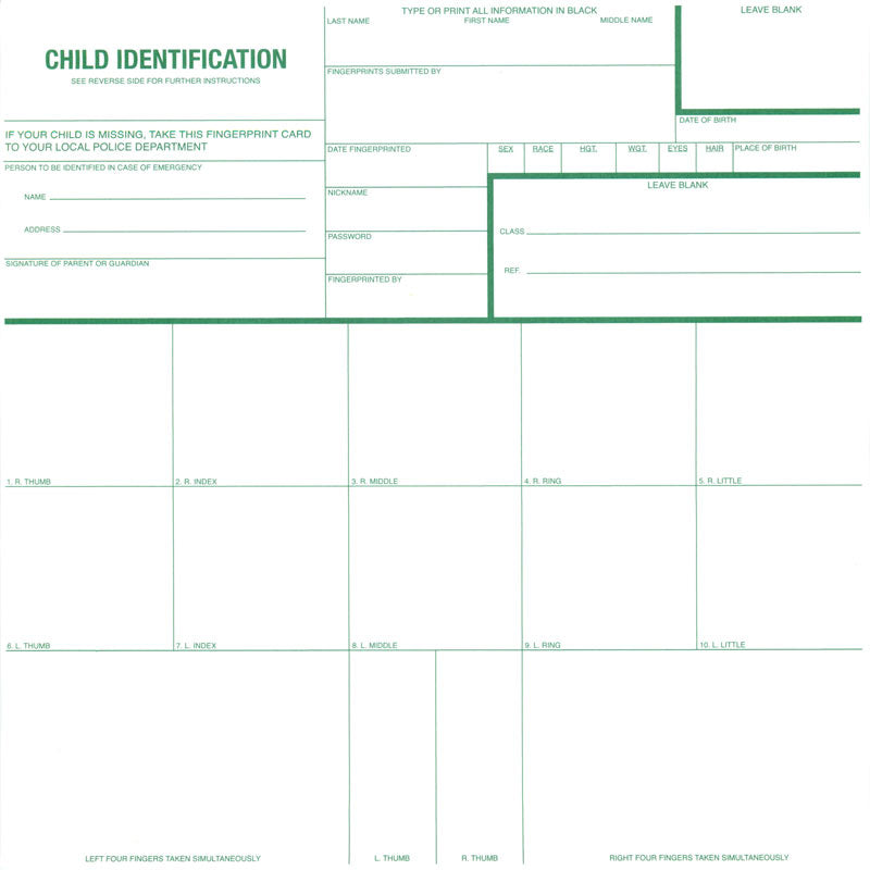 Child ID Fingerprint Kit